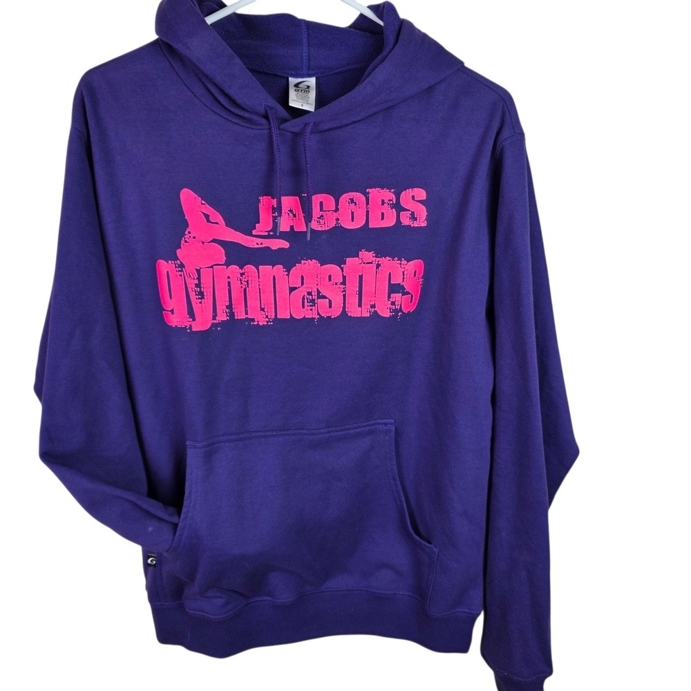 GTM Sportswear Jacobs Gymnastics Hoodie Small Purple Good Graphic Pullover